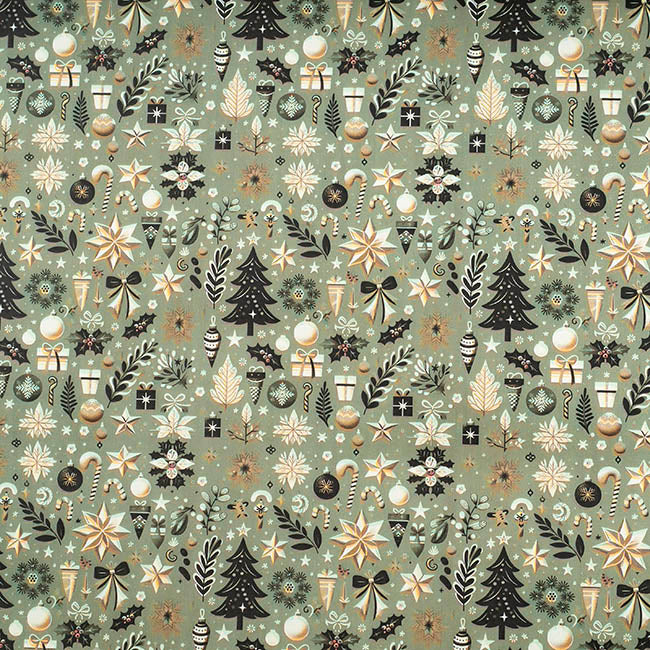 Wrapping Paper Roll Holiday Grove Gloss Green (50cmx50m)