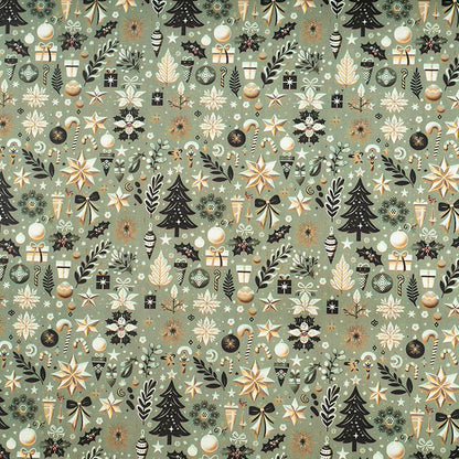 Wrapping Paper Roll Holiday Grove Gloss Green (50cmx50m)