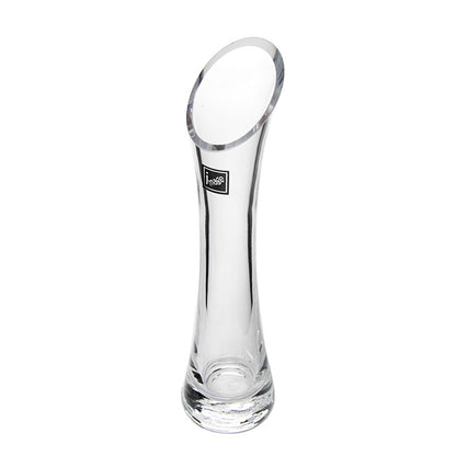 Glass Cylinder Waisted Bud Vase Diag Top Clear (6Dx23cmH)
