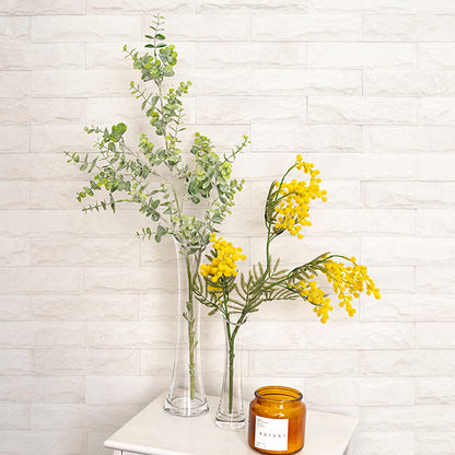Glass Cylinder Waisted Bud Vase Diag Top Clear (6Dx23cmH)
