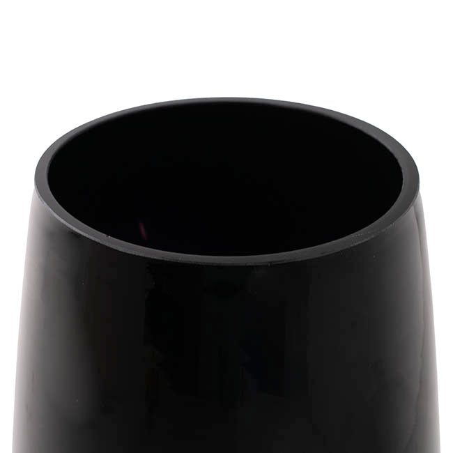 Glass Torpedo Sturdy Vase Black (12Tx15Bx25cmH)