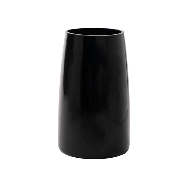 Glass Torpedo Sturdy Vase Black (12Tx15Bx25cmH)