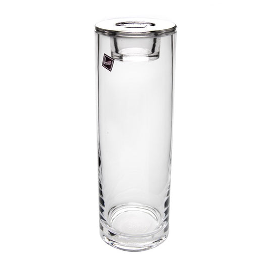 Glass Vase Cylinder with Tealight Holder Clear (9cmDx26cmH)