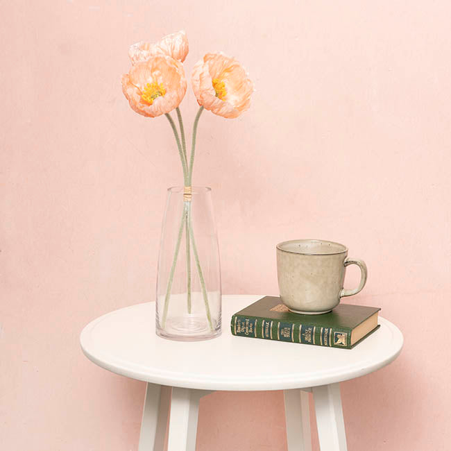 Glass Torpedo Sturdy Vase Round Base Clear (6.5Tx10Bx22cmH)