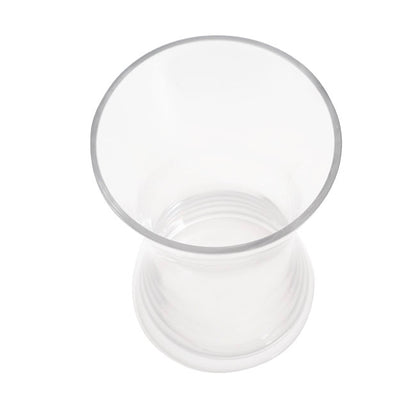 Glass Rosette Vase Concaved Sided Clear (12Dx20cmH)