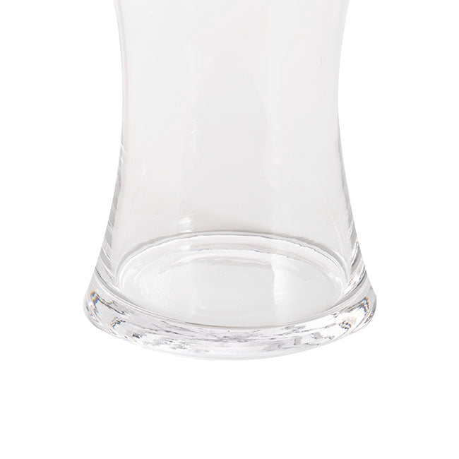 Glass Rosette Vase Concaved Sided Clear (12Dx20cmH)