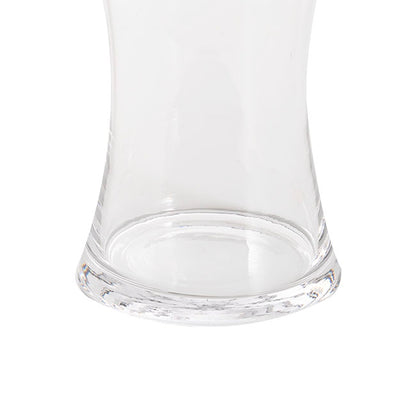 Glass Rosette Vase Concaved Sided Clear (12Dx20cmH)