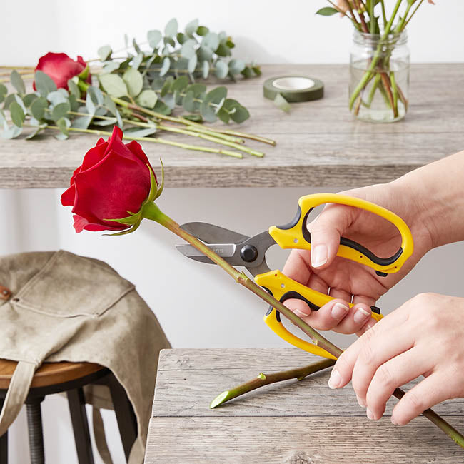 Scissors Heavy Duty Florist Ippon Yellow Black (17.5cm - 7")