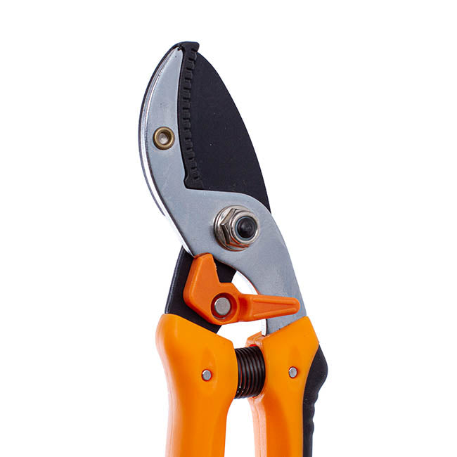 Anvil Secateurs Garden Shear Orange Handle (18cm - 7")