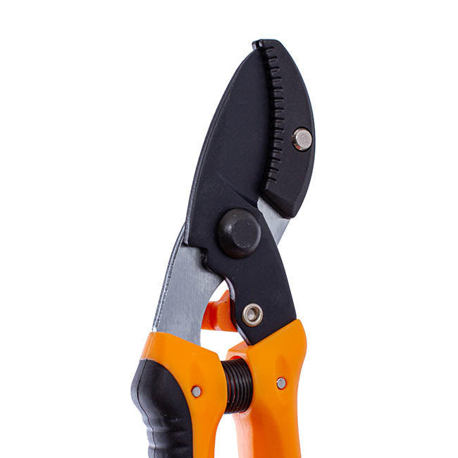 Anvil Secateurs Garden Shear Orange Handle (18cm - 7")