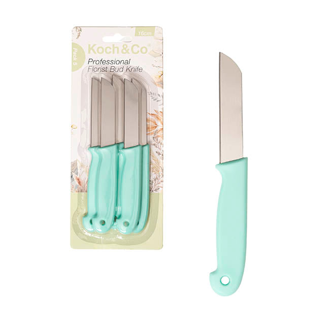 Florist Bud Knife Pack 5 Assorted Colours (16.5cm)