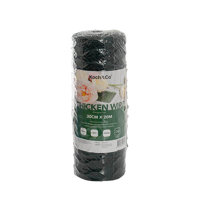 Chicken Wire Coated Florist Roll HexNet (30cmx20m) Green