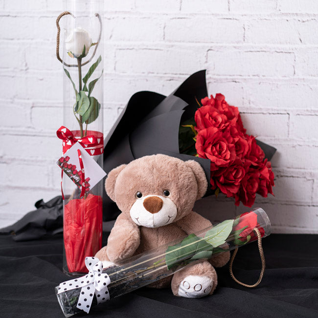 Rose Cylinder Acetate Tube Clear 18" (6.25cmDx45cmH)