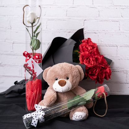 Rose Cylinder Acetate Tube Clear 18" (6.25cmDx45cmH)