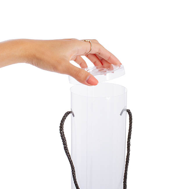 Rose Cylinder Acetate Tube Love Text Red (9cmDx61cmH)