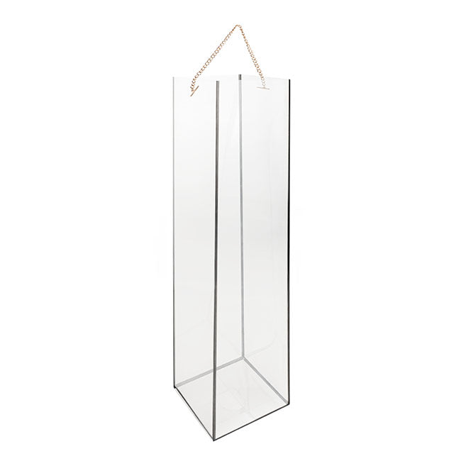 Rose Square PVC Carry Tube Clear & Black Pack 5 (10cmx50cmH)