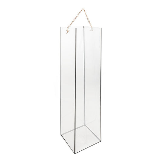 Rose Square PVC Carry Tube Clear & Black Pack 5 (10cmx50cmH)
