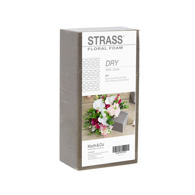 Dry Floral Foam Brick Single (23x11x8cmH) Strass