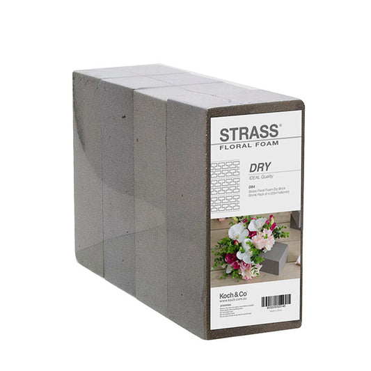 Dry Floral Foam Brick Pack 4 (23x11x8cmH) Strass