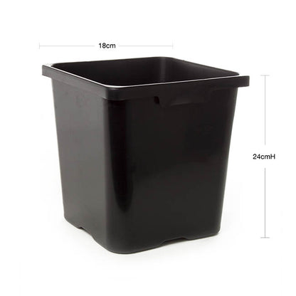 Flower Bucket Plastic Square 06L Black (18x24cmH)