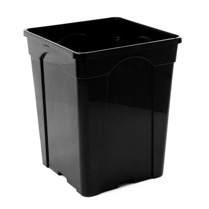 Flower Bucket Plastic Square 10L Black (22x27cmH)