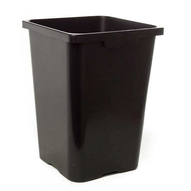 Flower Bucket Plastic Square 27L Black (29x40cmH)