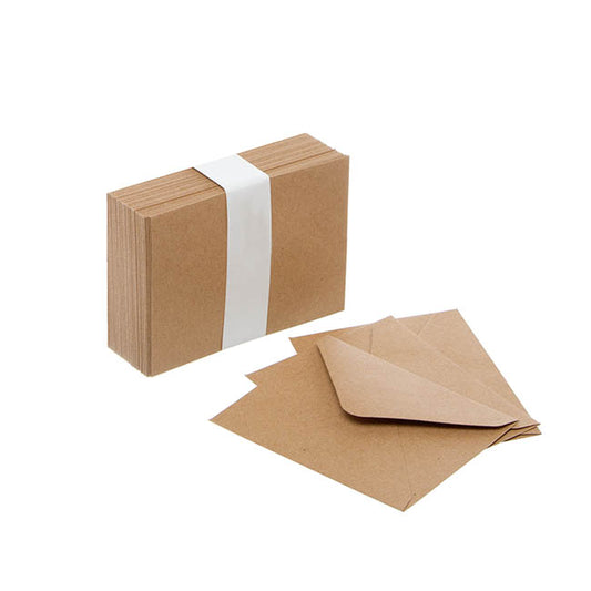 Brown Kraft Envelopes Lick & Stick (85x110mm) Pack 100