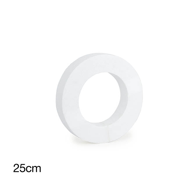 Polystyrene Wreath Round (25Dx5cm) 10" Styro