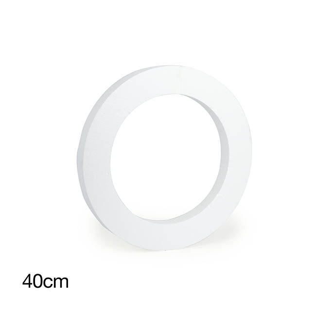 Polystyrene Wreath Round (40Dx5cm) 16" Styro