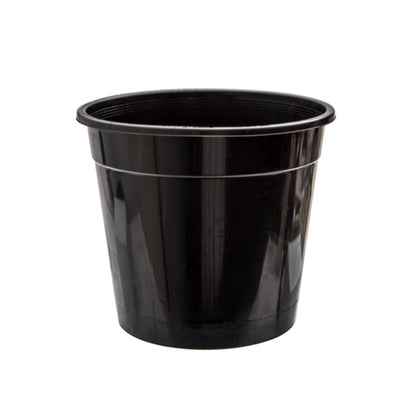 Flower Bucket Sturdy Plastic Round 08L Black (25Dx23.5cmH)