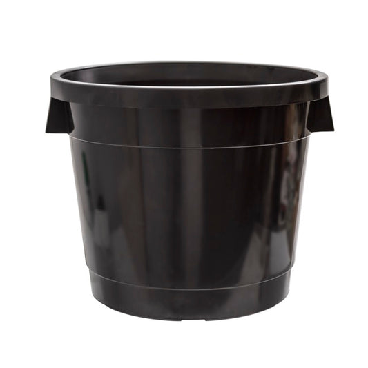 Flower Bucket Sturdy Plastic Round 15L Black (32Dx27cmH)