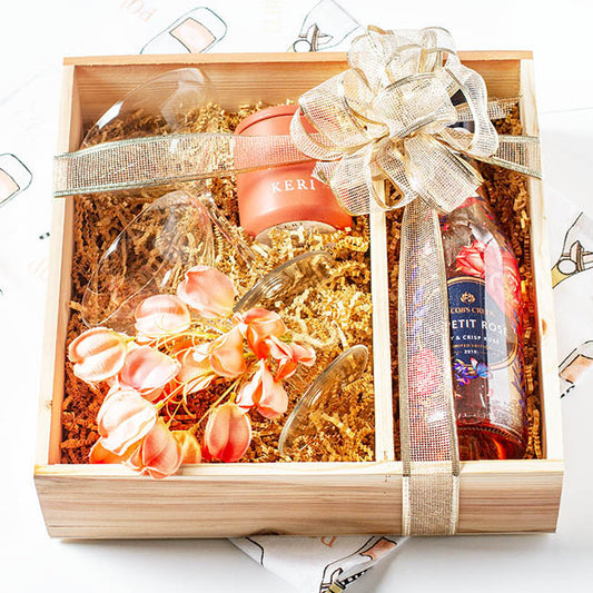 Wooden Gourmet Hamper Box Natural (33.5x33.5x9cmH)