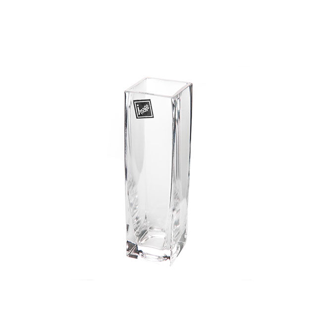 Square Glass Bud Vase Clear (4cmDx15cm)