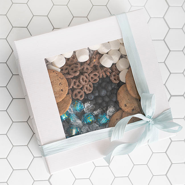 Gourmet Grazing Gift Box Window Sq White (28x28x9cmH)