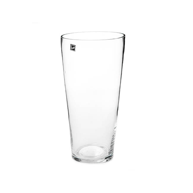 Glass Conical Floral Vase Clear (13.5Dx30cmH)