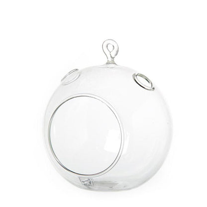 Glass Tealight HolderHanging Ball 12cmD*14cmH Clear