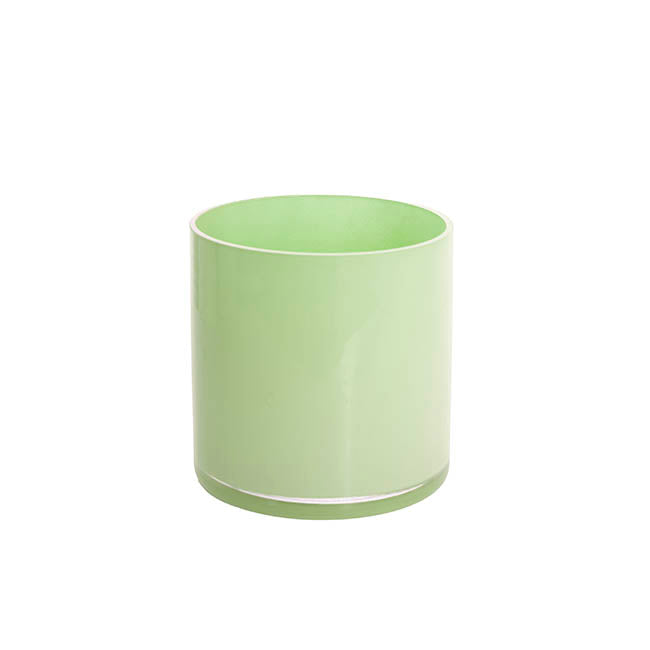 Glass Coloured Cylinder Blossom Vase (12Dx12cmH) Sage