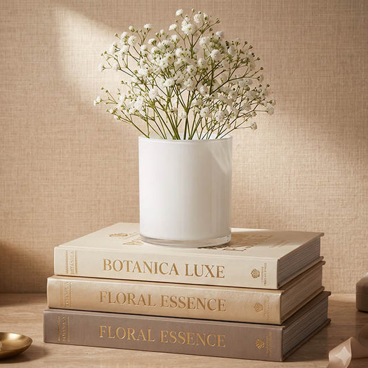Glass Coloured Cylinder Blossom Vase (12Dx12cmH) White