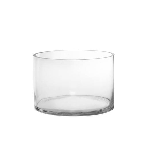 Glass Float Bowl Cylinder Large Clear (24Dx16cmH)