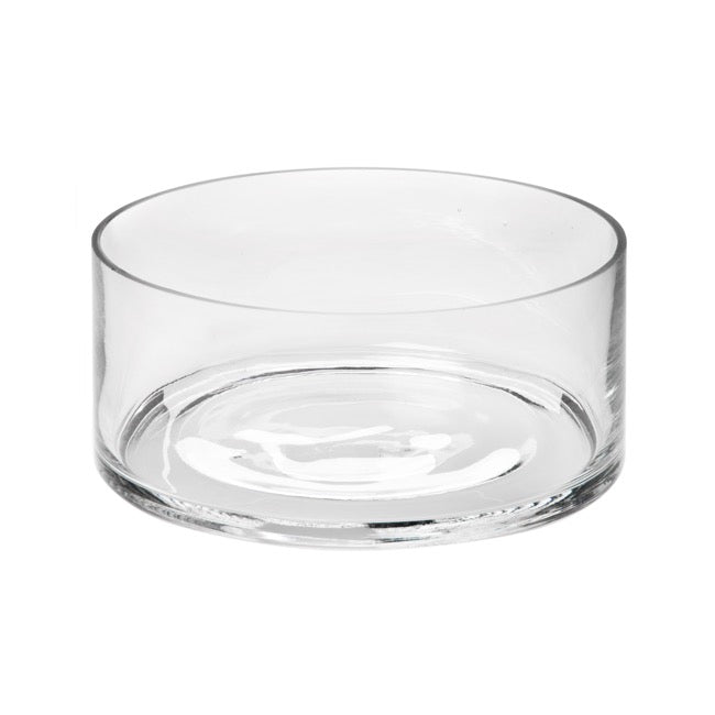 Glass Float Bowl Cylinder Clear (20Dx9cmH)