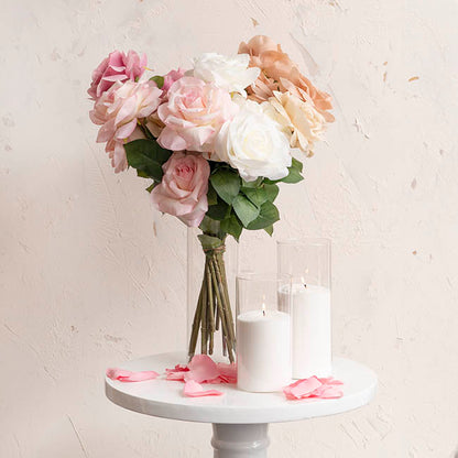 Glass Cylinder Floral Event Vase Clear (10Dx20cmH)