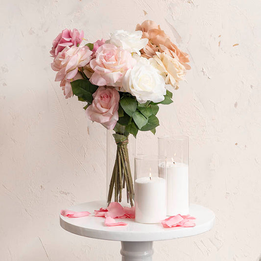 Glass Cylinder Floral Event Vase Clear (10Dx30cmH)