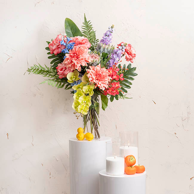 Glass Cylinder Floral Event Vase Clear (12Dx30cmH)