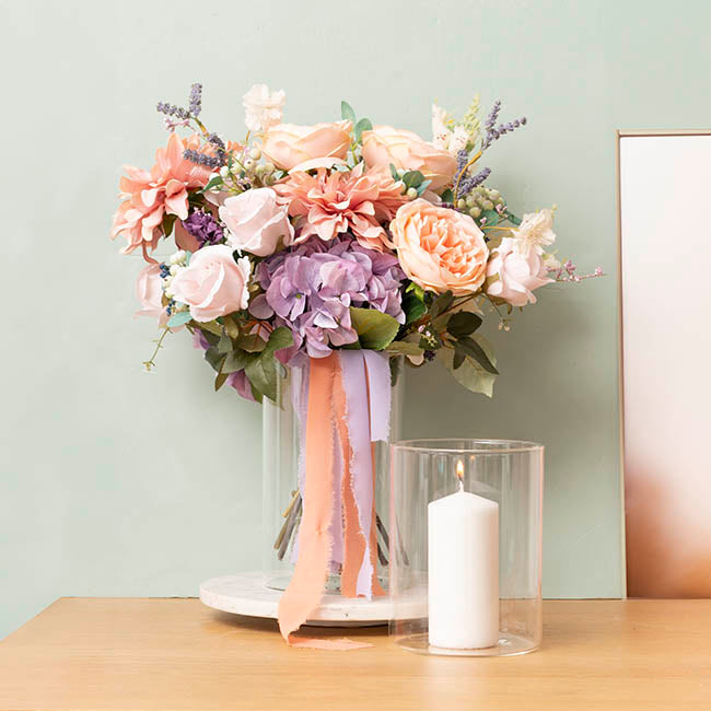 Glass Cylinder Floral Event Vase Clear (15Dx20cmH)