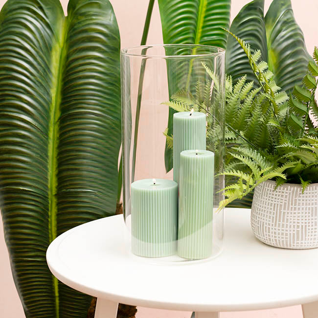 Glass Cylinder Floral Event Vase Clear (15Dx30cmH)