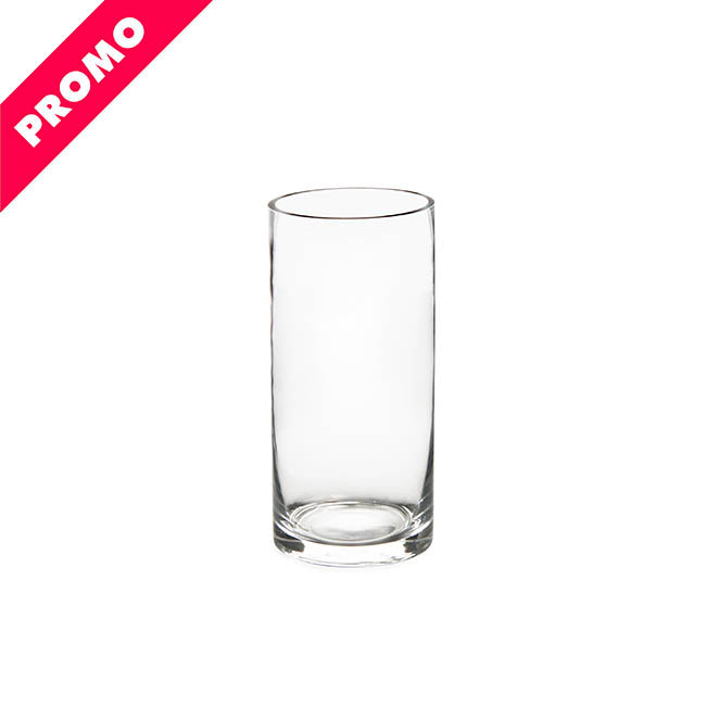 Glass Cylinder Vase Clear (10Dx15cmH) Promo