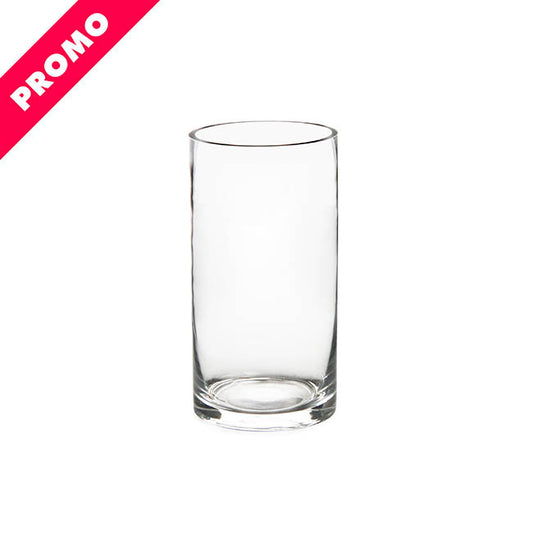 Glass Cylinder Vase Clear (12Dx15cmH) Promo