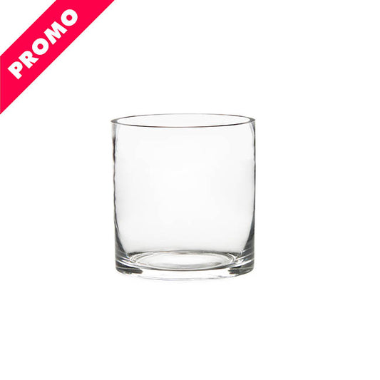 Glass Cylinder Vase Clear (15Dx15cmH) Promo