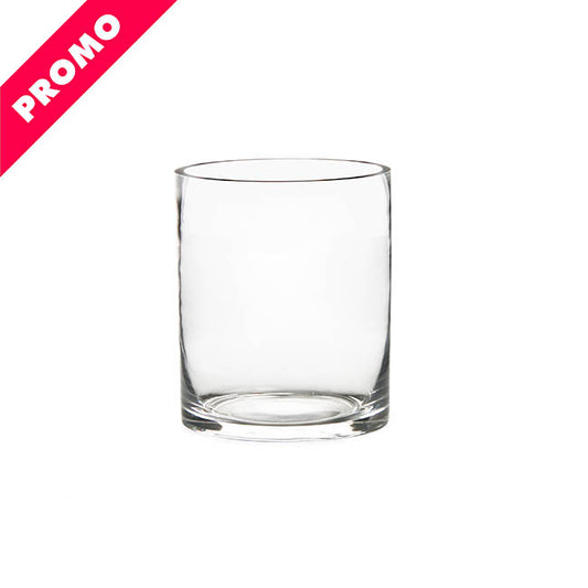 Glass Cylinder Vase Clear (15Dx18cmH) Promo