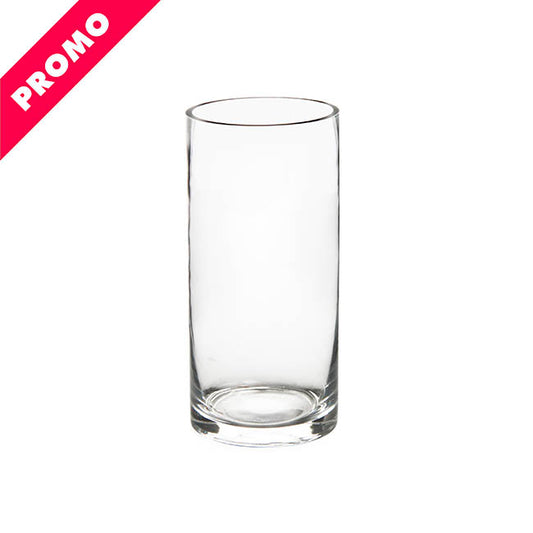 Glass Cylinder Vase Clear (12Dx25cmH) Promo